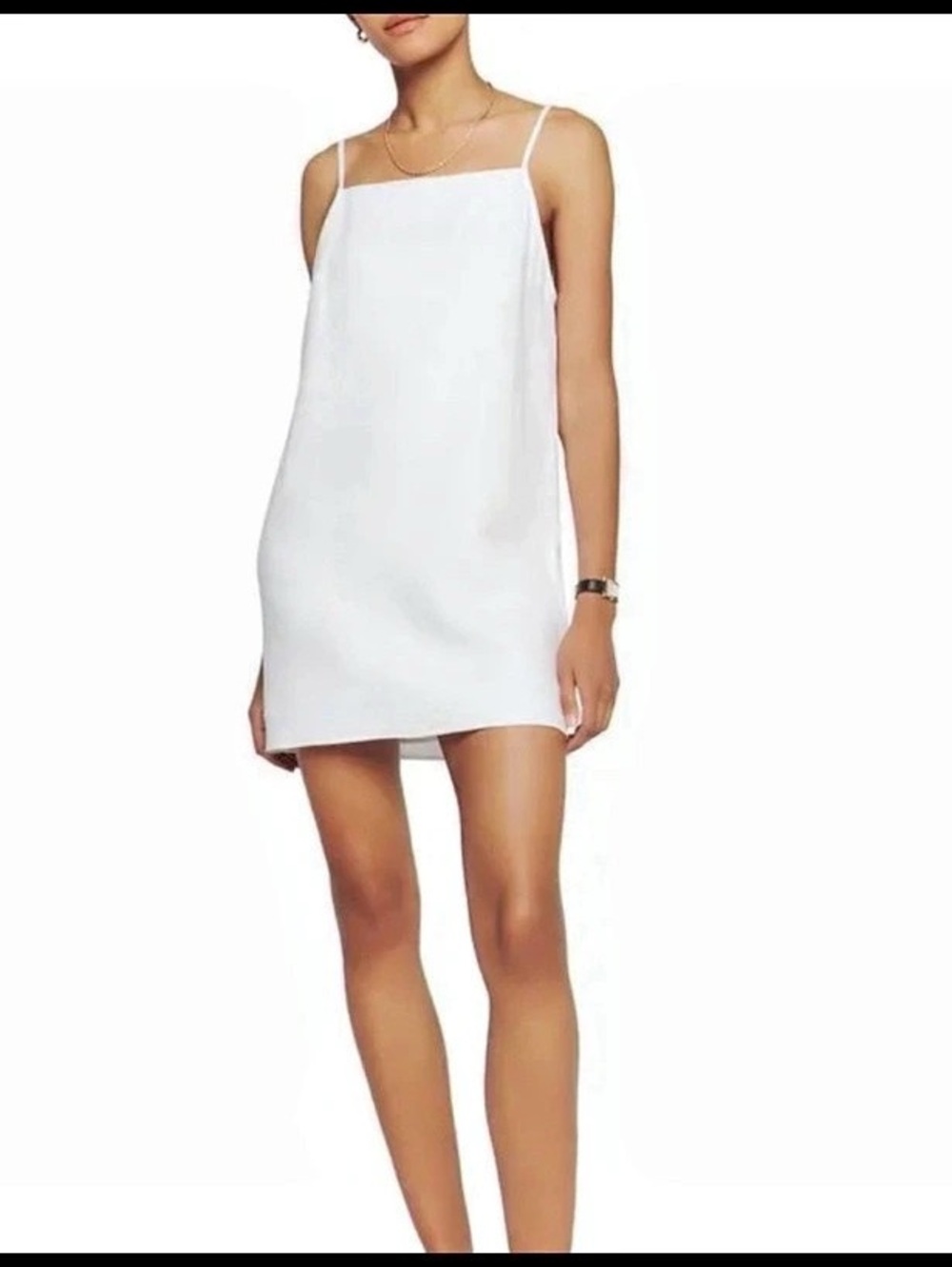 Reformation white linen fully lined mini dress size L. The price is firm.
